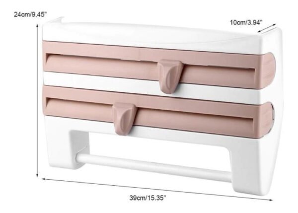 Dispensador Multifuncional de Papel Toalla Papel de Aluminio Organizador 4 en 1 Gris - Imagen 6