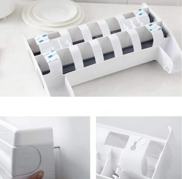 Dispensador Multifuncional de Papel Toalla Papel de Aluminio Organizador 4 en 1 Gris - Imagen 5